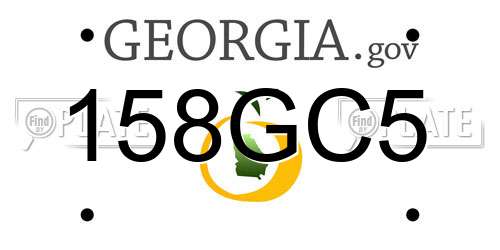 158GC5 Georgia License Plate