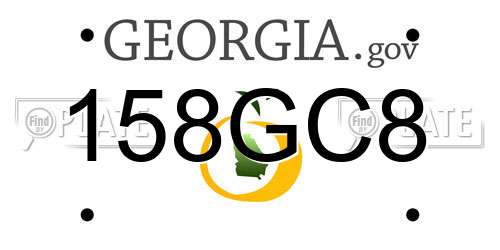 158GC8 Georgia License Plate