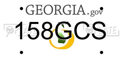 158GCS Georgia License Plate