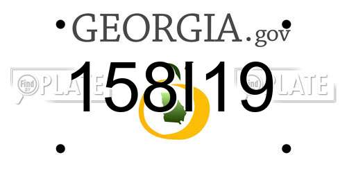 158I19 Georgia License Plate