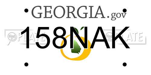 158NAK Georgia License Plate