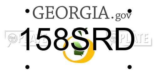 158SRD Georgia License Plate