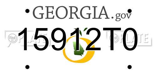 15912T0 Georgia License Plate