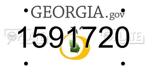 1591720 Georgia License Plate