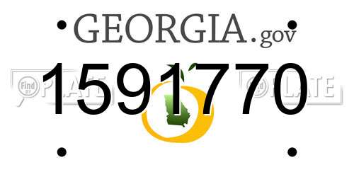 1591770 Georgia License Plate
