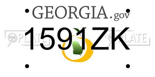 1591ZK Georgia License Plate