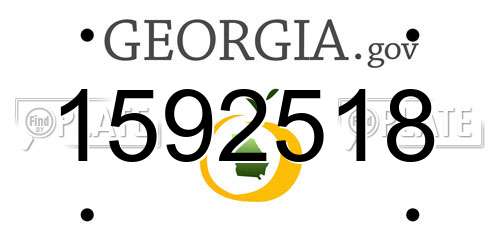 1592518 Georgia License Plate
