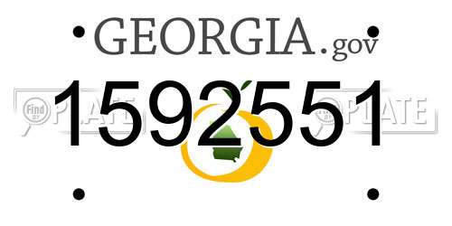 1592551 Georgia License Plate