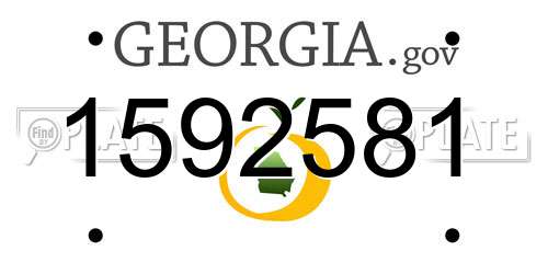 1592581 Georgia License Plate