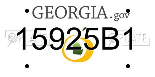 15925B1 Georgia License Plate