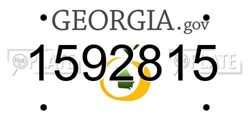 1592815 Georgia License Plate