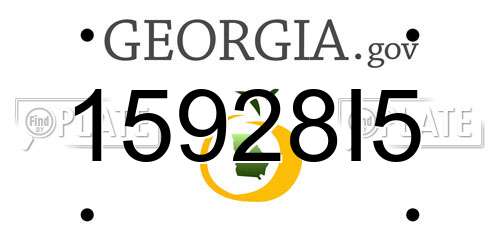 15928I5 Georgia License Plate
