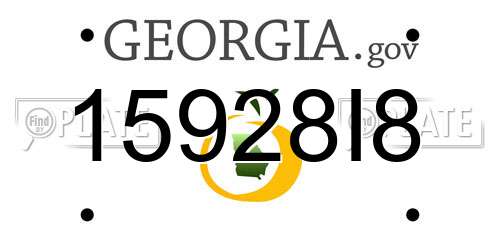 15928I8 Georgia License Plate