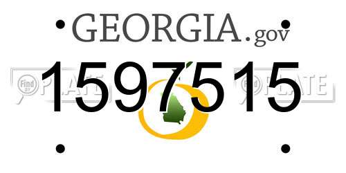 1597515 Georgia License Plate