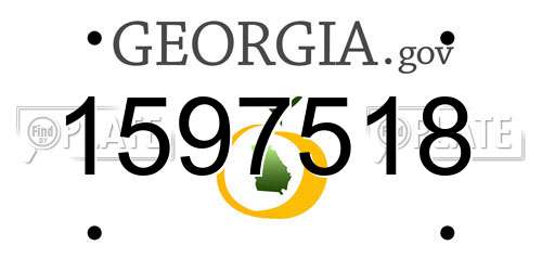 1597518 Georgia License Plate