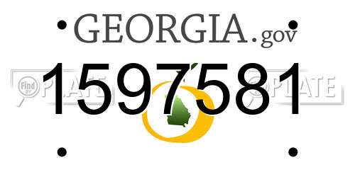 1597581 Georgia License Plate