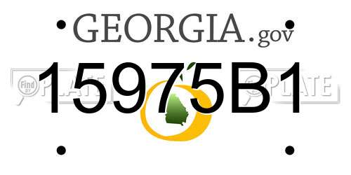 15975B1 Georgia License Plate