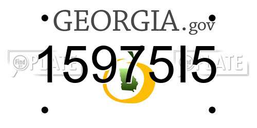 15975I5 Georgia License Plate