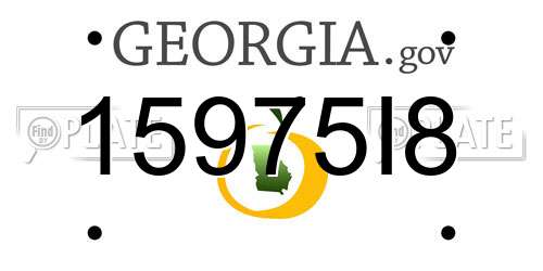 15975I8 Georgia License Plate