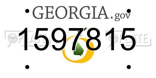 1597815 Georgia License Plate