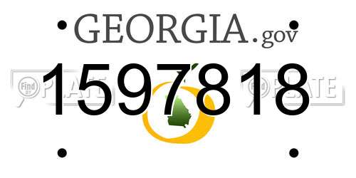 1597818 Georgia License Plate
