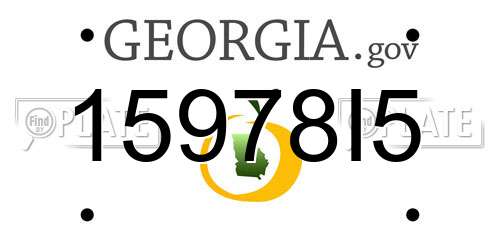 15978I5 Georgia License Plate