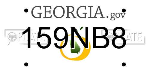 159NB8 Georgia License Plate
