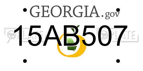 15AB507 Georgia License Plate