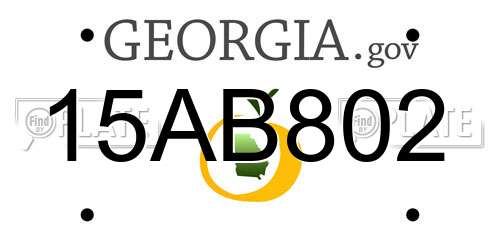 15AB802 Georgia License Plate