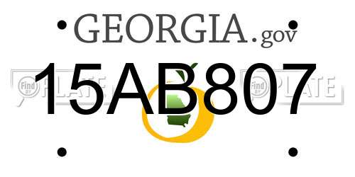 15AB807 Georgia License Plate