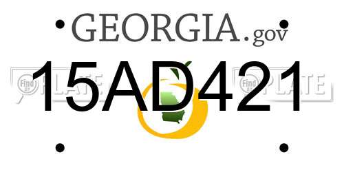 15AD421 Georgia License Plate