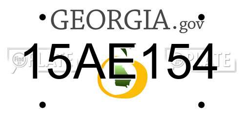 15AE154 Georgia License Plate