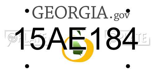 15AE184 Georgia License Plate