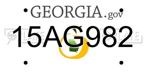 15AG982 Georgia License Plate