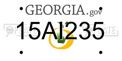 15AI235 Georgia License Plate