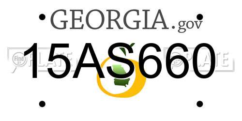 15AS660 Georgia License Plate