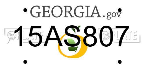 15AS807 Georgia License Plate