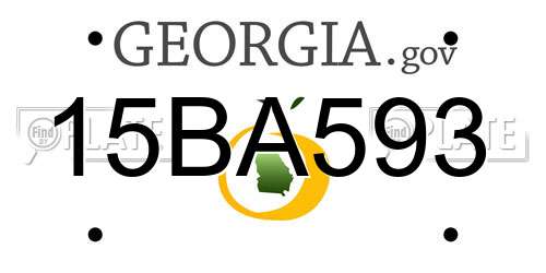 15BA593 Georgia License Plate