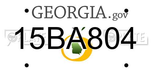 15BA804 Georgia License Plate