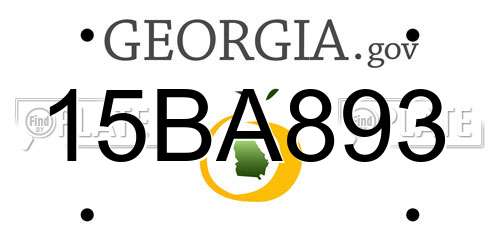 15BA893 Georgia License Plate