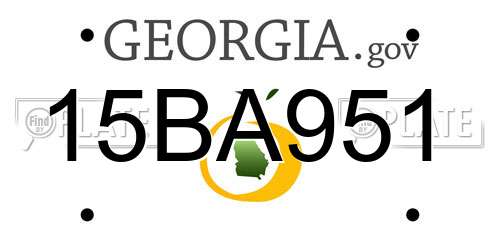 15BA951 Georgia License Plate