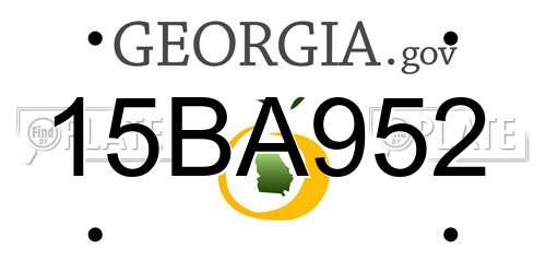 15BA952 Georgia License Plate