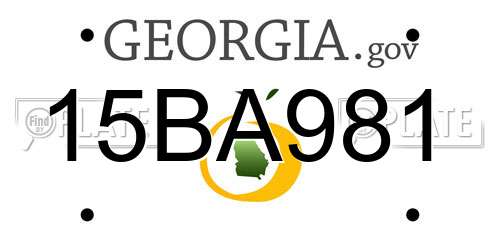 15BA981 Georgia License Plate