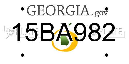 15BA982 Georgia License Plate