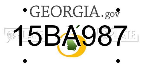 15BA987 Georgia License Plate