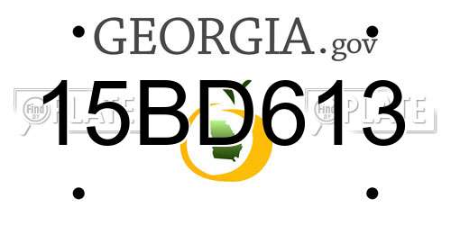 15BD613 Georgia License Plate