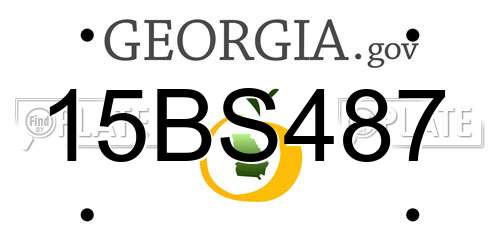 15BS487 Georgia License Plate