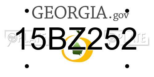15BZ252 Georgia License Plate