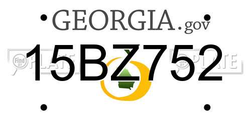 15BZ752 Georgia License Plate