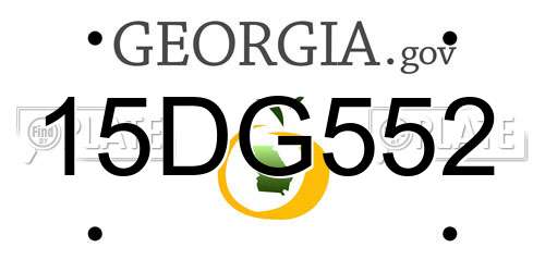 15DG552 Georgia License Plate